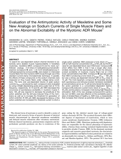Evaluation of the Antimyotonic Activity of Mexiletine and Some New