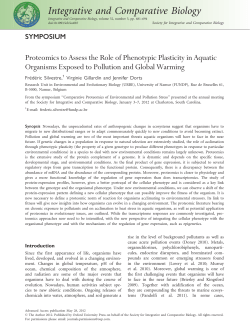 Proteomics to Assess the Role of Phenotypic Plasticity in Aquatic