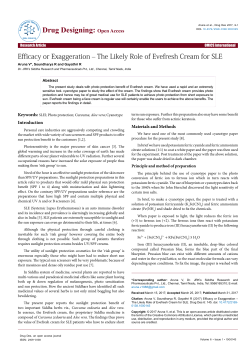 Efficacy or Exaggeration &ndash; The Likely Role of Evefresh Cream for SLE
