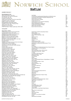 Staff List - Norwich School