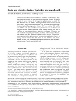 Acute and chronic effects of hydration status on