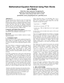 Mathematical Equation Retrieval Using Plain Words as a Query