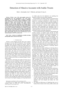 Detection of Abusive Accounts with Arabic Tweets