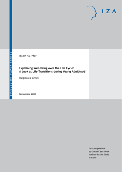 Explaining Well-Being over the Life Cycle: A Look at Life Transitions