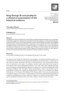 King George III and porphyria: a clinical re