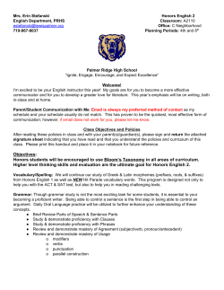 Honors students will be encouraged to use ​Bloom`s Taxonomy​ in
