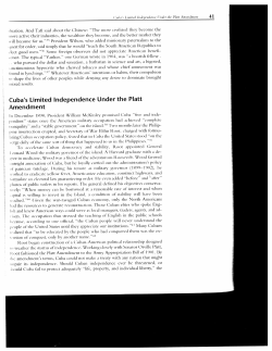 Cuba`s Limited Independence Under the Platt Amendment