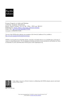 Evacuee Property in India and Pakistan