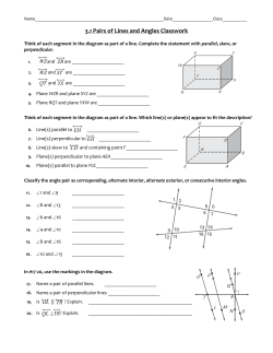 3.1 Pairs of Lines and Angles Classwork