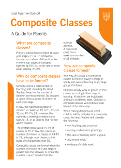 Composite Classes - East Ayrshire Council