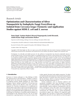 Optimization and Characterization of Silver Nanoparticle by