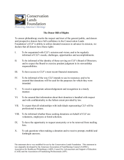 Donor Bill of Rights - Conservation Lands Foundation