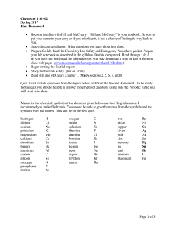 Chemistry 100 G Homework 1