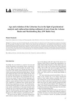 Age and evolution of the Littorina Sea in the light of geochemical