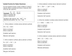 Guided Practice for Redox Reactions For the equations