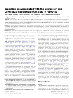 Brain Regions Associated with the Expression and Contextual