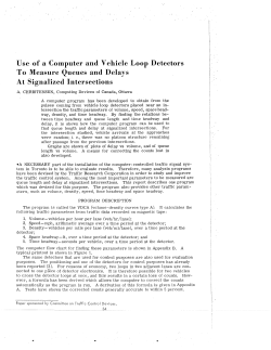 Use. of a Computer and Vehicle Loop Detectors To Measure
