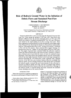 Role of Bedrock Ground Water in the Initiation of