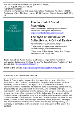 The Myth of Individualism-Collectivism: A Critical Review