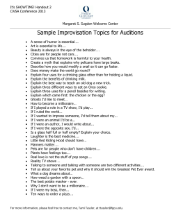 Sample Improvisation Topics for Auditions