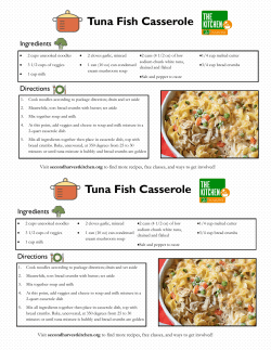 Tuna Casserole - Home > Second Harvest Kitchen