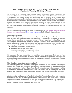 how to ask a professor for letters of recommendation