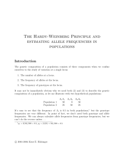 The Hardy-Weinberg Principle and estimating allele frequencies in