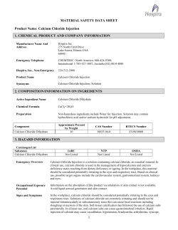 Calcium Chloride Injection 1. CHEMICAL PRODUCT