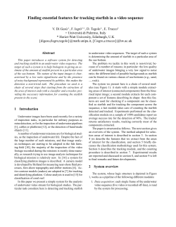 Finding essential features for tracking starfish in a video sequence