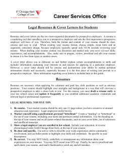 Legal Resume and Cover Letter Guide for Students - Chicago-Kent