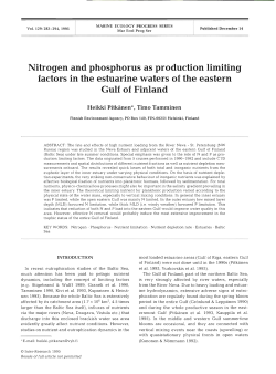 Nitrogen and phosphorus as production limiting factors in the
