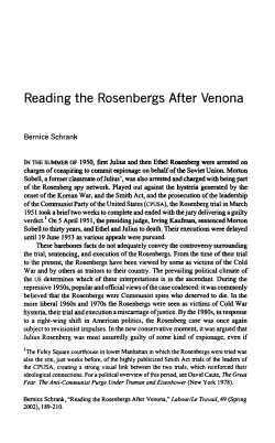 Reading the Rosenbergs After Venona
