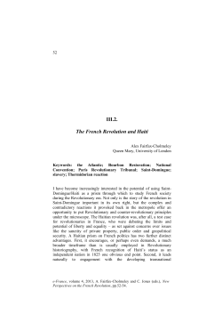 The French Revolution and Haiti, by Alex Fairfax