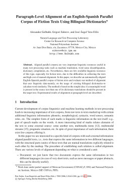 Paragraph-Level Alignment of an English