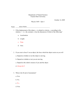 Fall 09 Solutions - Clayton State University