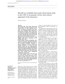 Should we establish chest pain observation units in the UK? A
