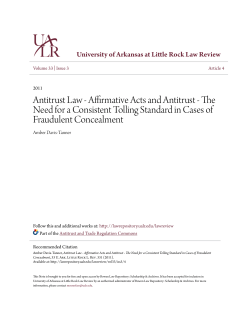 Antitrust Law - Affirmative Acts and Antitrust