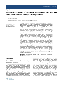 Contrastive Analysis of Stretched Collocations with Get and Take