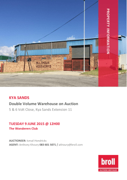 KYA SANDS Double Volume Warehouse on Auction