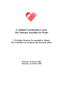 Cynulliad Cenedlaethol Cymru The National Assembly for Wales