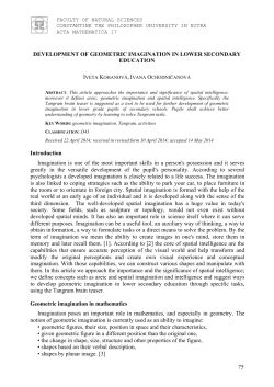 75 DEVELOPMENT OF GEOMETRIC IMAGINATION IN
