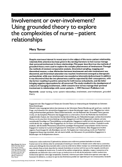 Involvement or over-involvement? Using grounded theory to explore