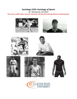 Sociology 3150: Sociology of Sports