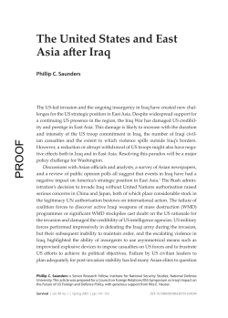 The United States and East Asia after Iraq