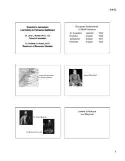 Roanoke to Jamestown Powerpoint