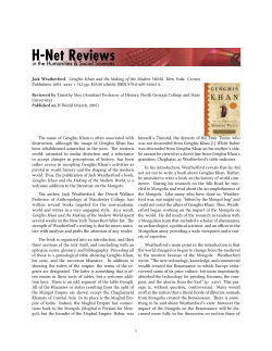 Untitled [Timothy May on Genghis Khan and the Making of - H-Net