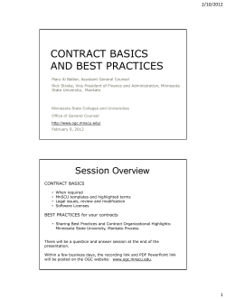 Contract Basics and Best Practices