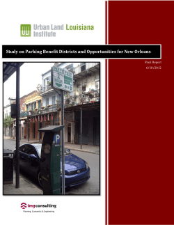 Study on Parking Benefit Districts and Opportunities for New Orleans