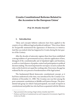 Croatia Constitutional Reforms Related to the Accession to the