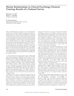 Mentor Relationships in Clinical Psychology Doctoral Training